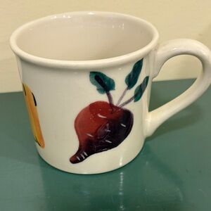 Vintage Hartstone Pottery Fruit Pattern Ceramic Mug - Red & Green Beet Design